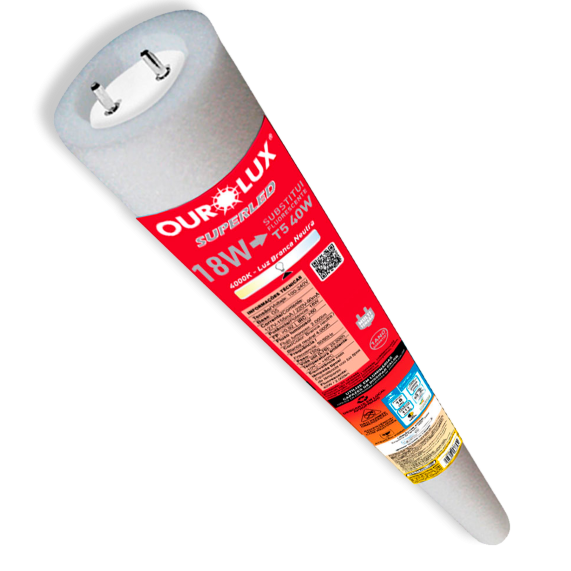 LAMPADA LED TUBULAR 18 W 4000K - OUROLUX 20253 06.12.464 