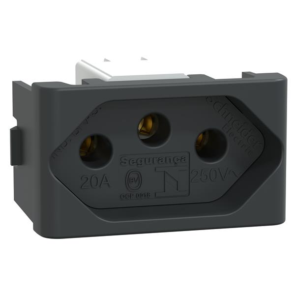 S401111 - MOD. TOMADA 2P+T 20A GRAFITE FOSCO S401111 13.26.261 